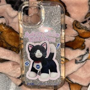 Apple Adorable Kitten Glitter Phone Case